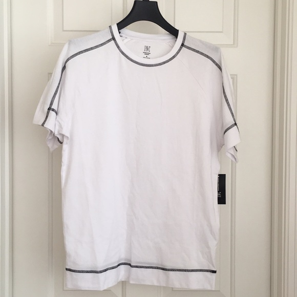 INC Men’s Tee Size Small Color White Short Sleeves T-shirt NWOT - Picture 1 of 7